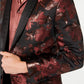 INC International Concepts Men's Slim-Fit Rust Jacquard Floral Blazer Brown Size Large