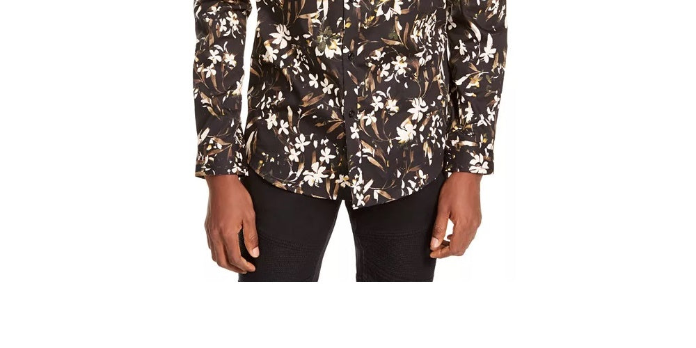 INC International Concepts Men's Dominic Floral Shirt Black Size XX-Large