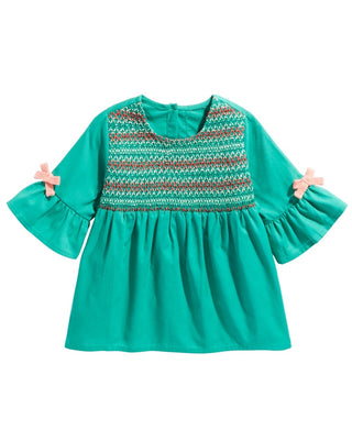 First Impressions Baby Girls Smocked Top Green Size 6-9MOS