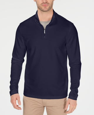 Alfani Men's Textured Quarter Zip Sweater Navy Size XX-Large