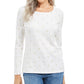 Karen Scott Women's Glitter Starburst Scoop Neck Top  White Size X-Large