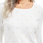 Karen Scott Women's Glitter Starburst Scoop Neck Top  White Size X-Large