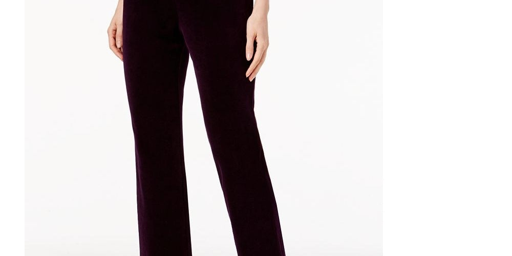 Karen Scott Women's Sport Velour Pants Purple Size X-Large
