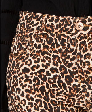 INC International Concepts Women's Leopard-Print Skinny Jeans Orange Size 2 P