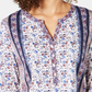 Style & Co Women's Printed Roll Tab Sleeve Top Navy Size Petite Petite