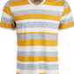 American Rag Men's V Neck Striped T-Shirt Yellow Size Large