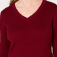 Karen Scott Women's Cotton V-Neck Sweater  Red Size Large