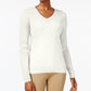 Karen Scott Women's Cotton V Neck Sweater White Size XX-Large