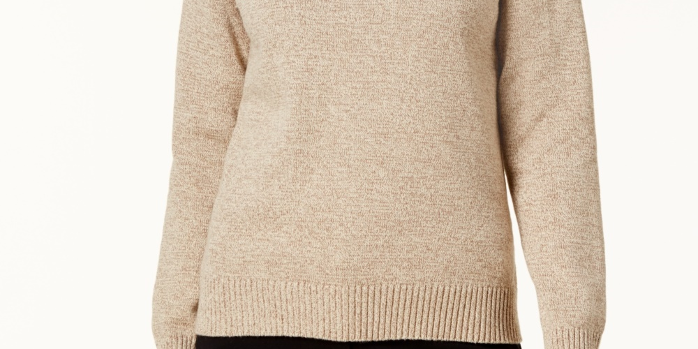 Karen Scott Women's Cotton Turtleneck Sweater Brown Size Petite XL
