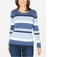 Karen Scott Women's Cotton Striped Cable Knit Sweater Blue Size Petite X-Large