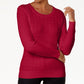 Karen Scott Women's Cable Knit Crewneck Sweater Red Size X-Small