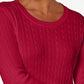 Karen Scott Women's Cable Knit Crewneck Sweater Red Size X-Small
