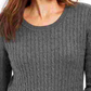 Karen Scott Women's Cotton Cable Knit Sweater Charcoal Size Petite Small