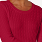 Karen Scott Women's Petite Cotton Cable-Knit Sweater Red Size Petite X-Large