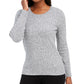 Karen Scott Women's Marled Cotton Cable Knit Sweater White Size Petite Large