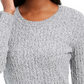 Karen Scott Women's Marled Cotton Cable Knit Sweater White Size Petite Large