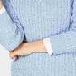 Karen Scott Women's Textured Speckle Long Sleeve V Neck Sweater Blue Size Petite Large