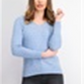 Karen Scott Women's Petite Cable-Knit V-Neck Sweater Blue Size Petite X-Large