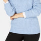 Karen Scott Women's Petite Cable-Knit V-Neck Sweater Blue Size Petite