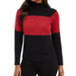 Karen Scott Women's Petite Colorblock Cotton Turtleneck Sweater Red Petite Small