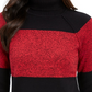Karen Scott Women's Petite Colorblock Cotton Turtleneck Sweater Red Petite Small