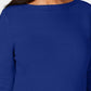 Karen Scott Women's Cotton Boat Neck Sweater Blue Size X-Small