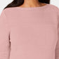 Karen Scott Women's Cotton Boat Neck Sweater Pink Size Large