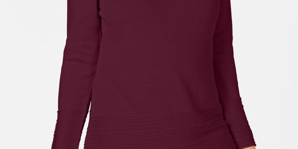 Karen Scott Women's Cotton Boat Neck Sweater Red Size Medium