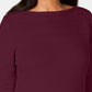 Karen Scott Women's Cotton Boat Neck Sweater Red Size X-Small