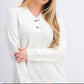 Karen Scott Women's Cotton Toggle Henley Sweater White Size Petite Small