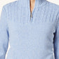 Karen Scott Women's Marled-Knit Quarter-Zip Sweater Blue Size Medium