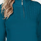 Karen Scott Women's Cotton Zip Neck Sweater Green Size X-Small