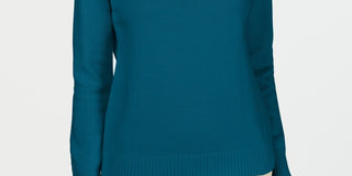 Karen Scott Women's Cotton Zip Neck Sweater Green Size X-Small