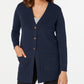 Karen Scott Women's Mixed-Stitch Button-Front Cardigan Navy Size X-Small