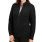 Karen Scott Women's Cable Knit Zippered Cardigan Black Size X-Small