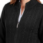 Karen Scott Women's Cable Knit Zippered Cardigan Black Size X-Small