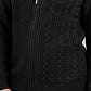 Karen Scott Women's Cable Knit Zippered Cardigan Black Size X-Small