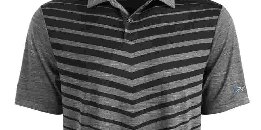 Attack Life Men's Ombre Chevron Jacquard Polo Black Size Small