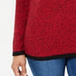 Karen Scott Women's Cotton Contrast-Trim Sweater  Bright Red Size X-Small