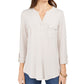 Style & Co Women's Top Beige Size Small