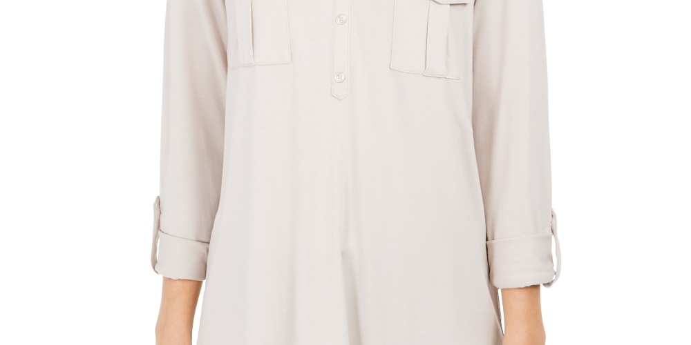 Style & Co Women's Top Beige Size Small