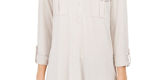 Style & Co Women's Top Beige Size Small