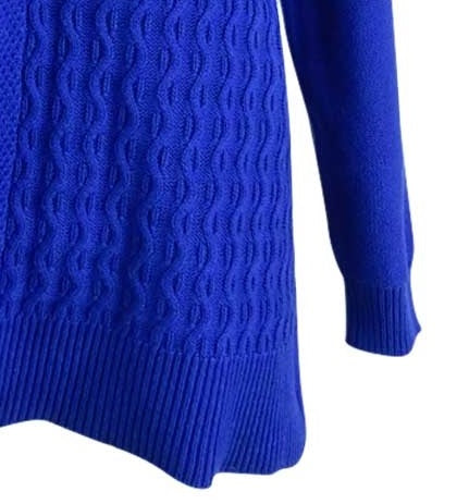 Karen Scott Cotton Mixed-Stitch Sweater Bright Blue Size Medium