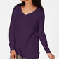 Karen Scott Women's Cotton Mixed Stitch Sweater Purple Size X-Small