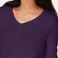 Karen Scott Women's Cotton Mixed Stitch Sweater Purple Size X-Small