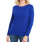 Karen Scott Women's Cable-Knit Beaded Sweater  Blue Size Small