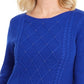 Karen Scott Women's Cable-Knit Beaded Sweater  Blue Size Small