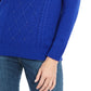 Karen Scott Women's Cable-Knit Beaded Sweater  Blue Size Small