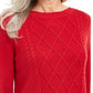 Karen Scott Women's Cable Knit Beaded Sweater Red Size Medium
