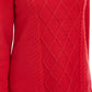 Karen Scott Women's Cable Knit Beaded Sweater Red Size Medium